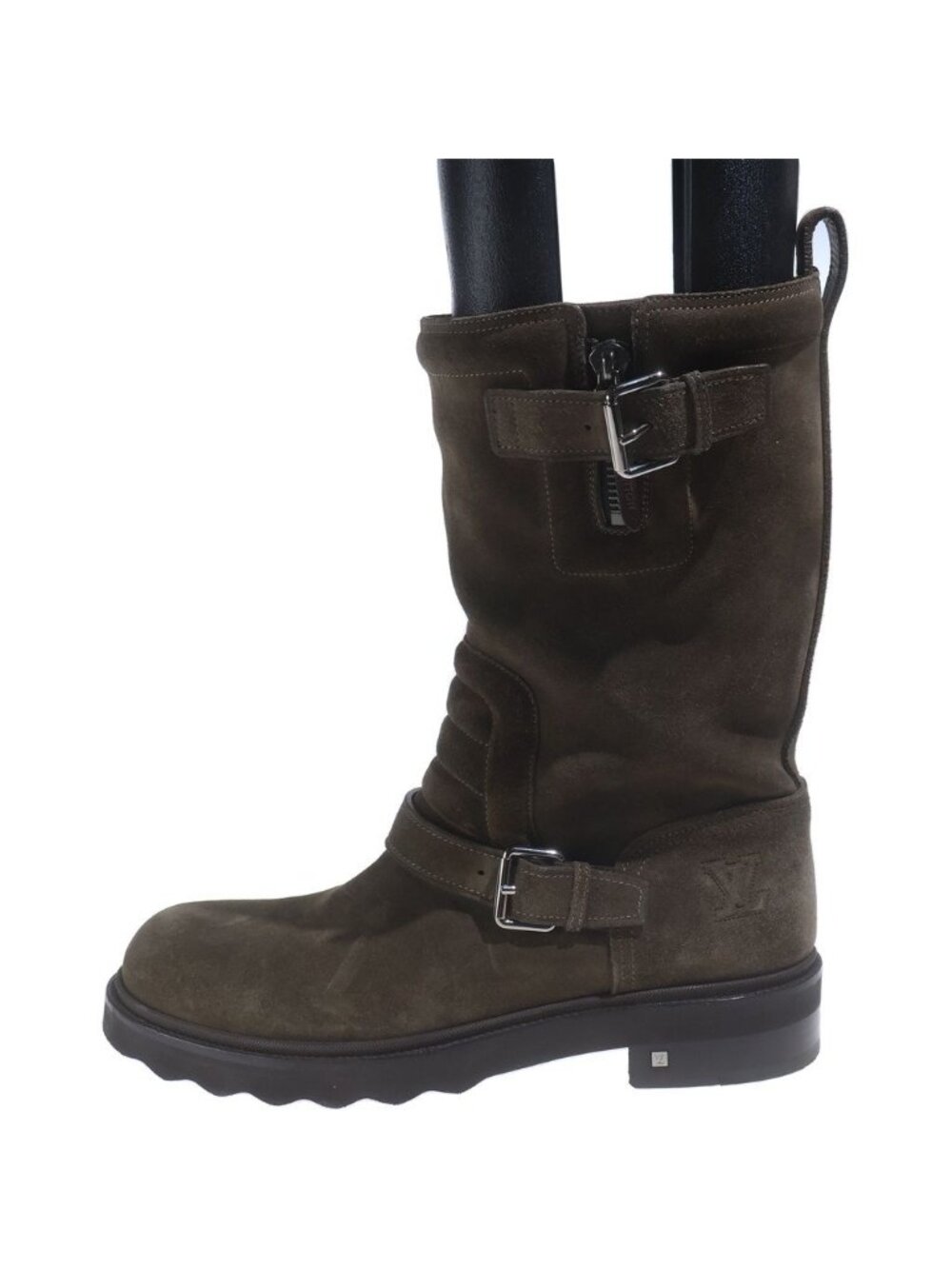 Louis Vuitton LV Logo Suede Leather Engineer Boots Brown